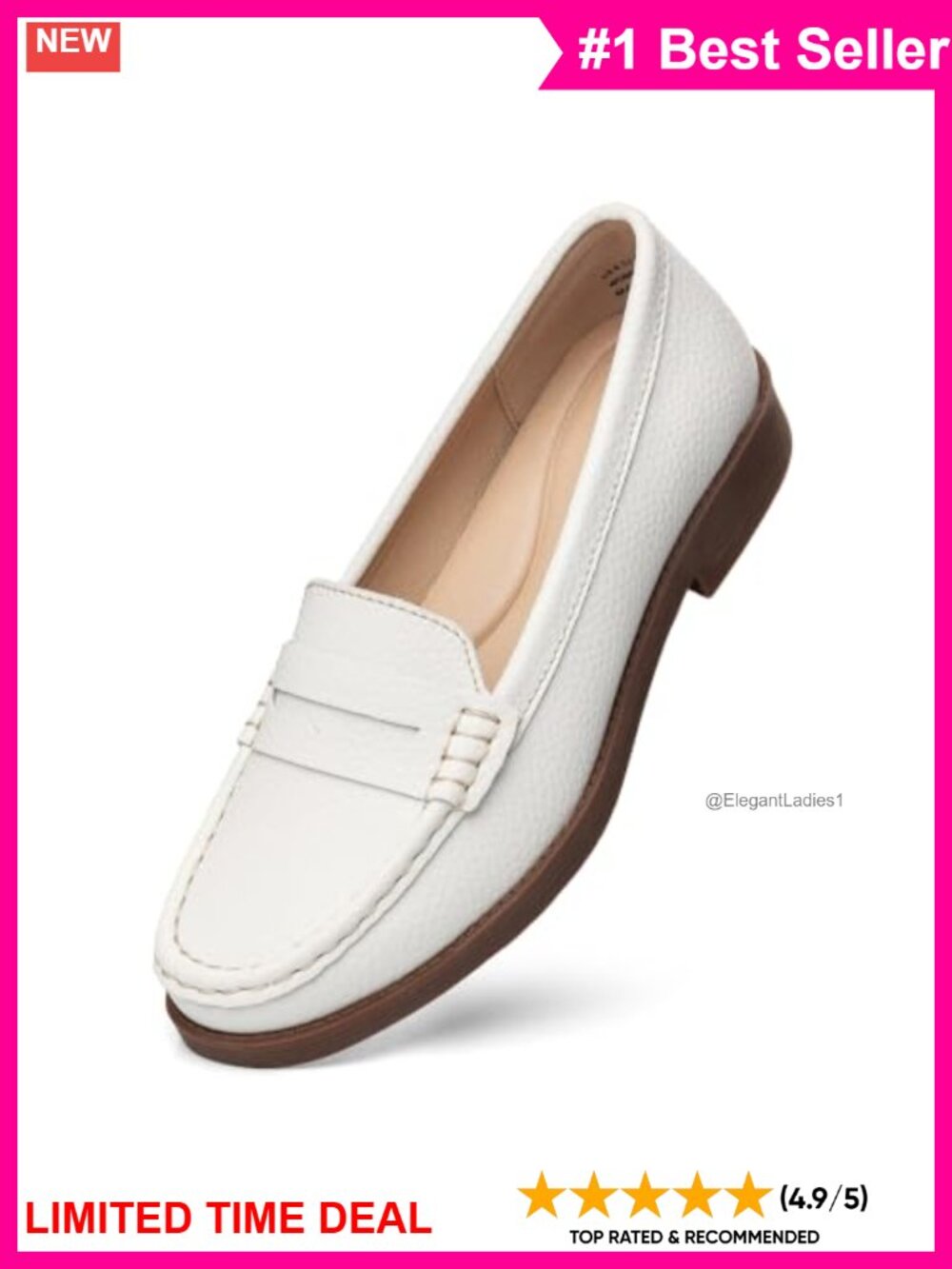 Leather Penny Loafers Women's Slip On Business Casual Dress Shoes Comfortable